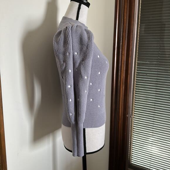 Debut | Dreamers Embroidered Polka Dot Pullover with Puff Sleeves Size S - Picture 5 of 10